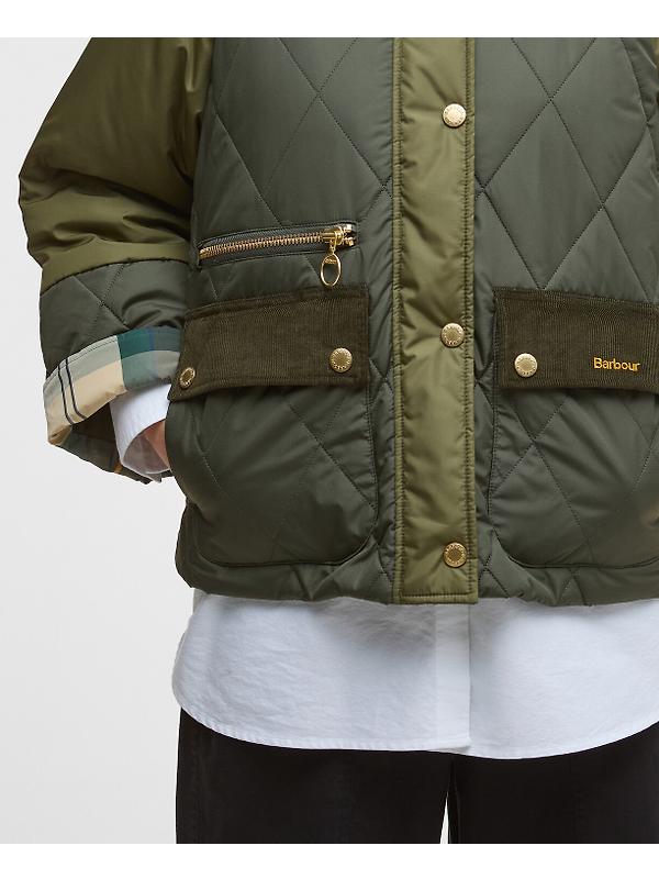 Barbour Women's Martha Quilted Jacket - Olive/Dark Moss/Ancient Tartan Image 6