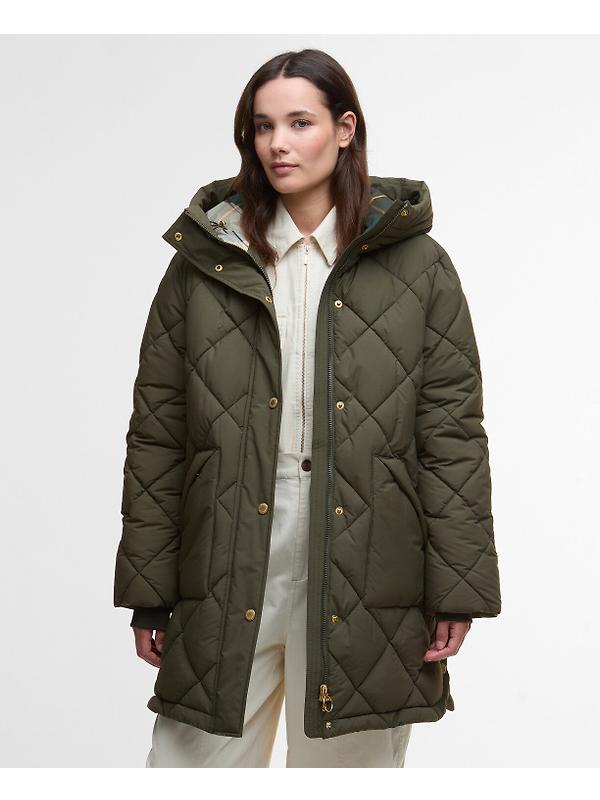 Barbour Women's Kailyn Puffer Jacket - Olive/Ancient Tartan Image 2