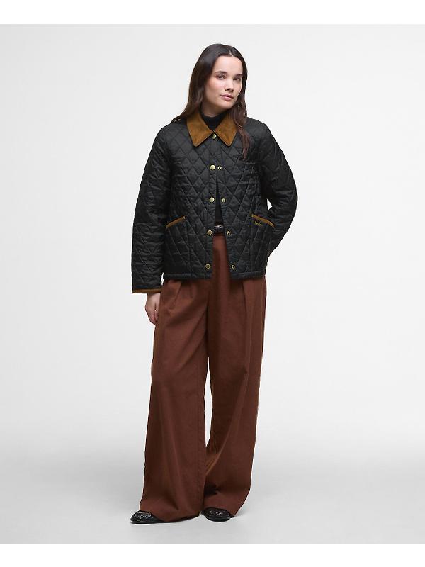 Barbour Women's Icons Cropped Liddesdale Quilted Jacket - Black/Classic Image 3