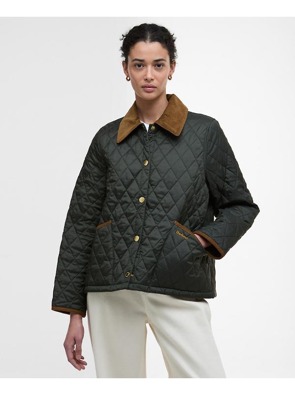Barbour Women's Icons Cropped Liddesdale Quilted Jacket - Sage/Ancient Image 2