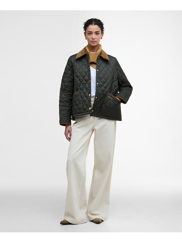 Barbour Women's Icons Cropped Liddesdale Quilted Jacket - Sage/Ancient Image 3