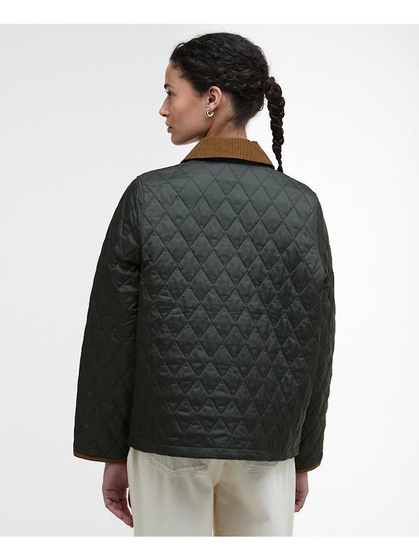 Barbour Women's Icons Cropped Liddesdale Quilted Jacket - Sage/Ancient Image 4