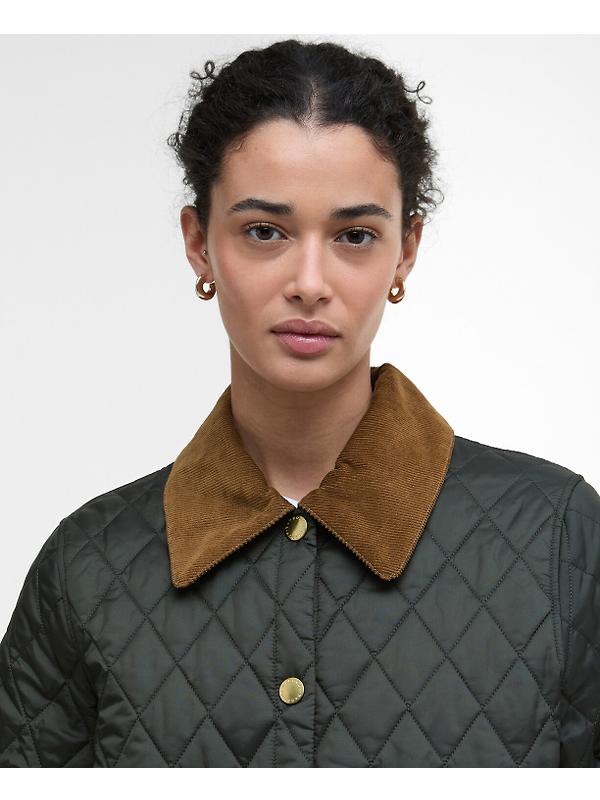 Barbour Women's Icons Cropped Liddesdale Quilted Jacket - Sage/Ancient Image 5