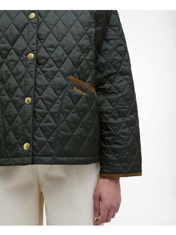 Barbour Women's Icons Cropped Liddesdale Quilted Jacket - Sage/Ancient Image 6
