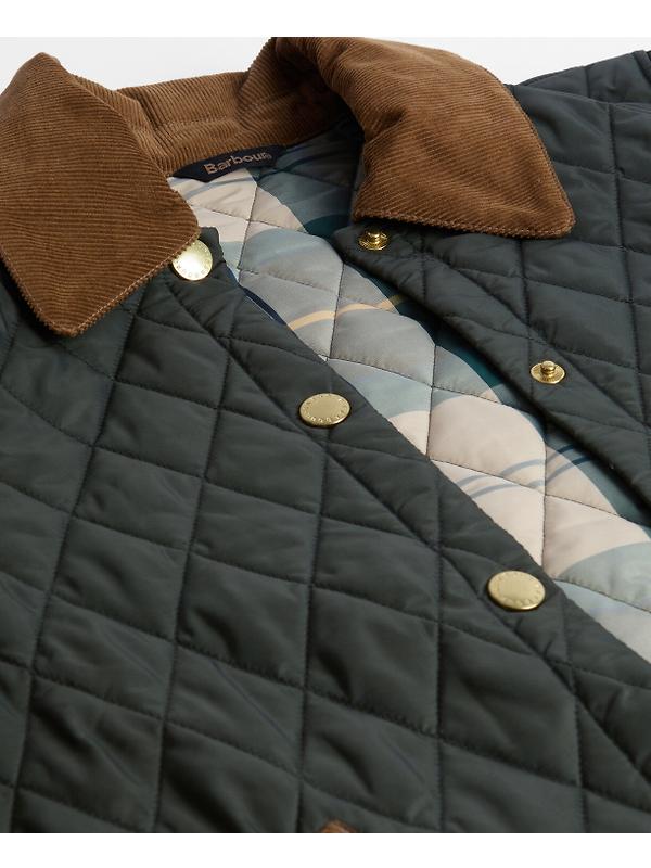 Barbour Women's Icons Cropped Liddesdale Quilted Jacket - Sage/Ancient Image 7