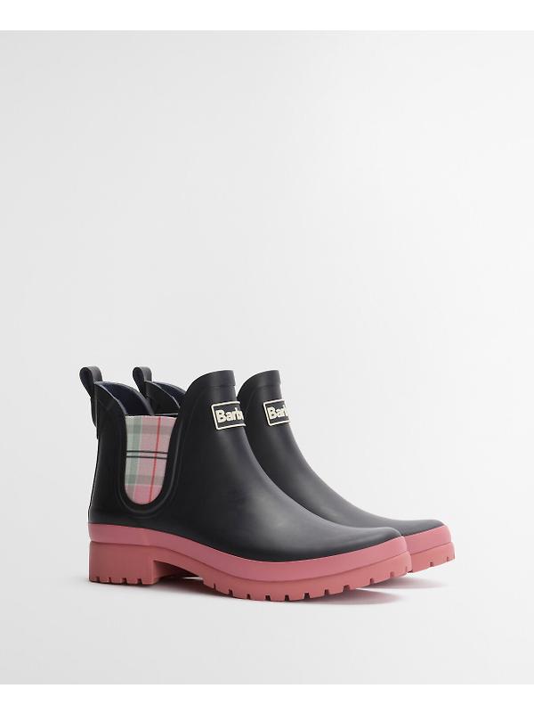 Barbour Women's Mallow Chelsea Welly - Navy/Cherry Blossom Image 11