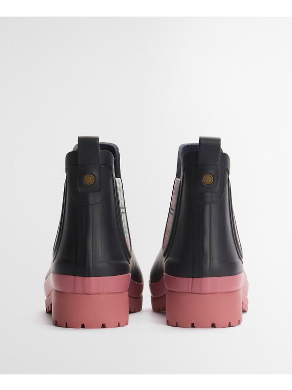 Barbour Women's Mallow Chelsea Welly - Navy/Cherry Blossom Image 3