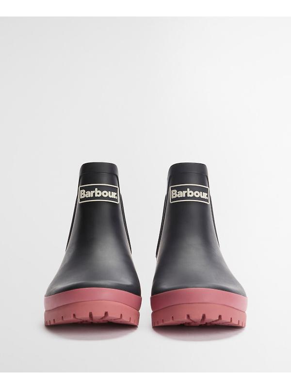 Barbour Women's Mallow Chelsea Welly - Navy/Cherry Blossom Image 4