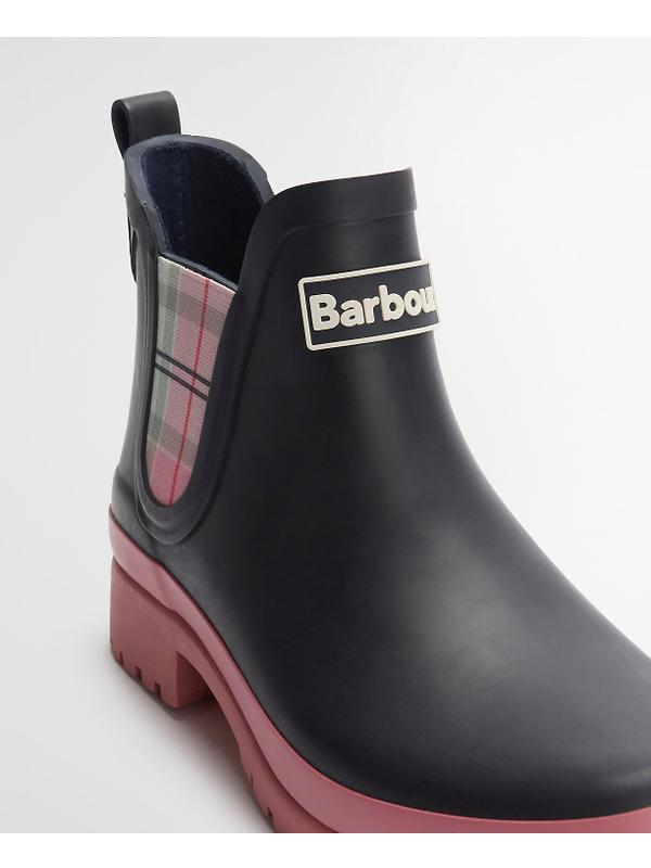 Barbour Women's Mallow Chelsea Welly - Navy/Cherry Blossom Image 5
