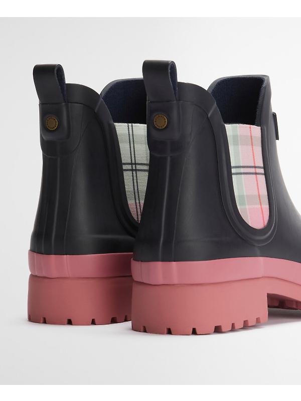 Barbour Women's Mallow Chelsea Welly - Navy/Cherry Blossom Image 6
