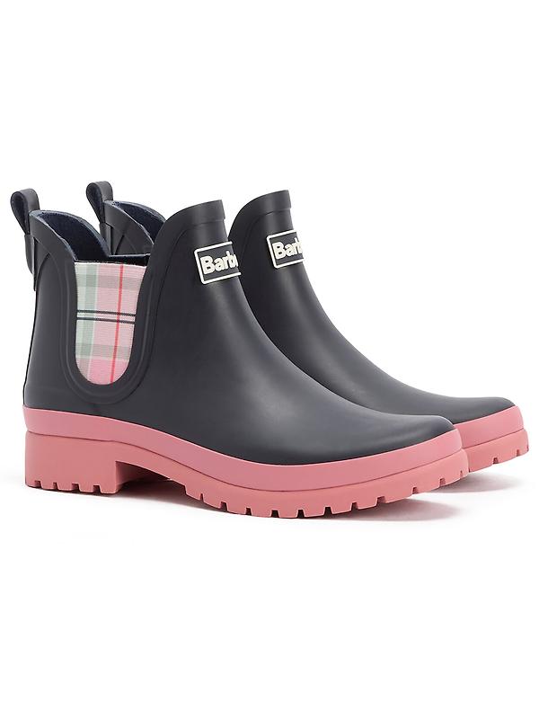 Barbour Women's Mallow Chelsea Welly - Navy/Cherry Blossom Image 1