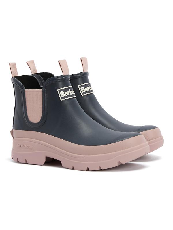 Barbour Women's Nimbus Chelsea Wellington Boots - Dusky Grey/Gardenia Pink Image 1