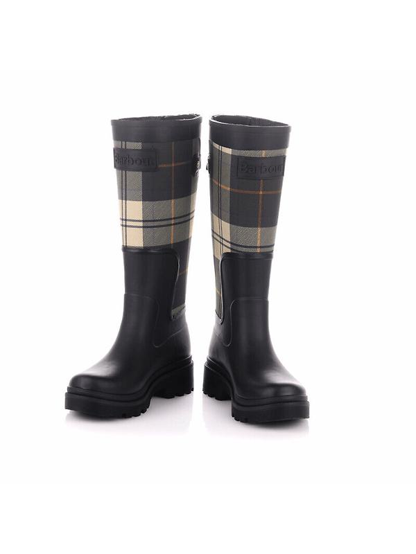 Barbour Women's Dena Tall Wellington Boots - Black/Ancient Tartan Image 10