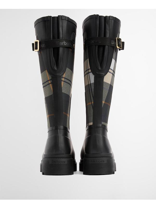 Barbour Women's Dena Tall Wellington Boots - Black/Ancient Tartan Image 3