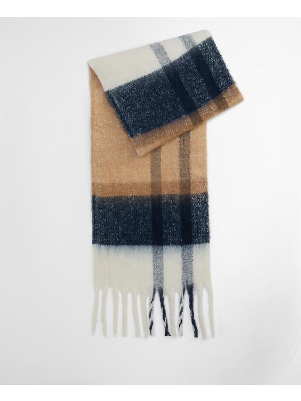 Barbour Women's Isla Tartan Boucle Scarf - Hessian Tartan Image 2
