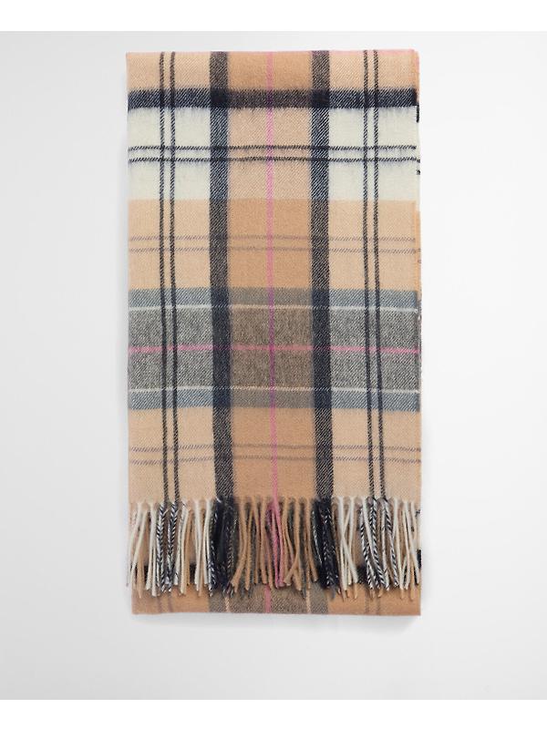 Barbour Women's Serena Tartan Lambswool Scarf - Dress/Hessian Image 3