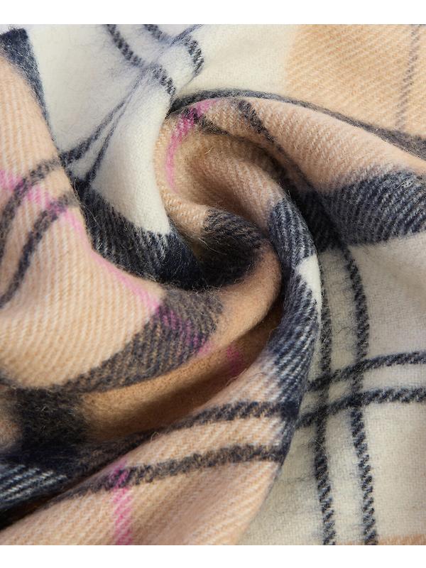 Barbour Women's Serena Tartan Lambswool Scarf - Dress/Hessian Image 6