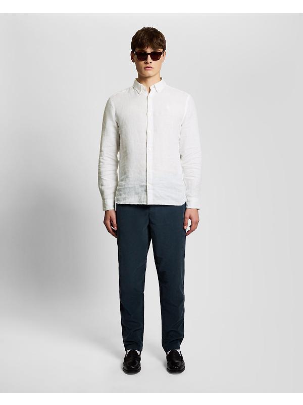 Lyle & Scott Men's Long Sleeve Linen Shirt - White Image 3