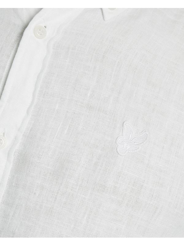 Lyle & Scott Men's Long Sleeve Linen Shirt - White Image 6