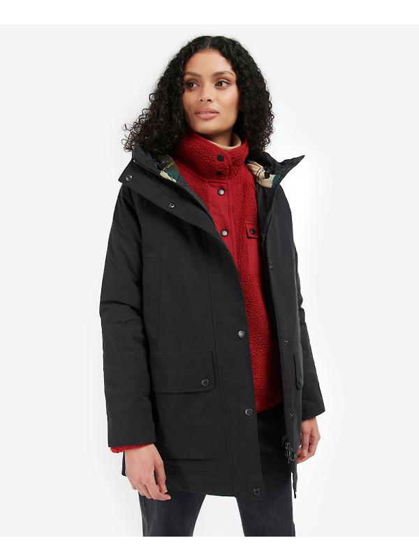 Barbour Women's Winter Beadnell Jacket - Black/Ancient Tartan Image 4