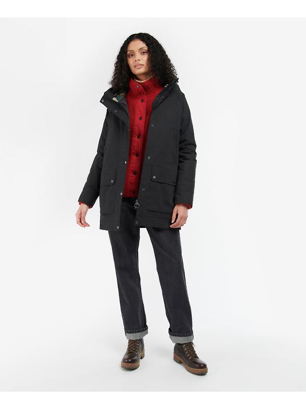 Barbour Women's Winter Beadnell Jacket - Black/Ancient Tartan Image 2