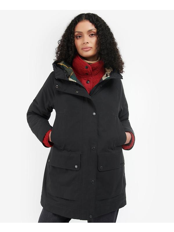 Barbour Women's Winter Beadnell Jacket - Black/Ancient Tartan Image 3