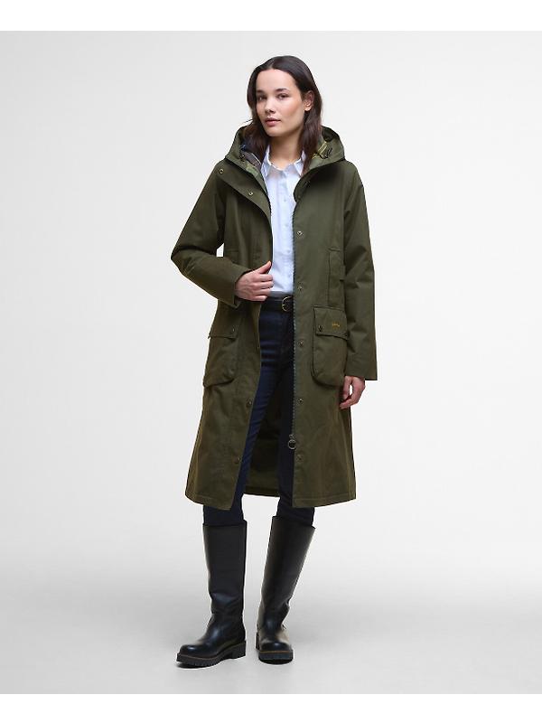 Barbour Women's Bamburgh Waterproof Jacket - Olive/Classic Image 2
