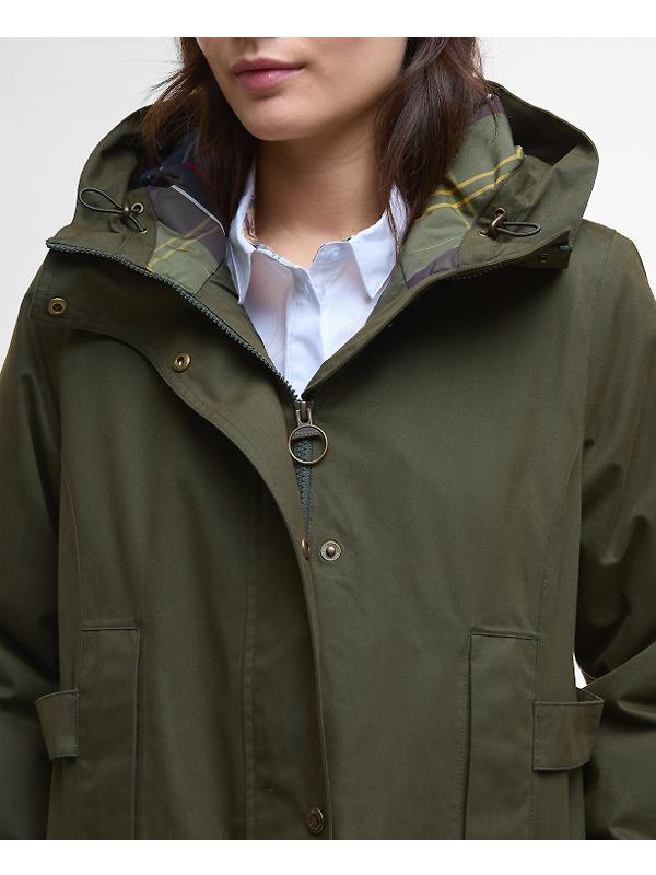 Barbour Women's Bamburgh Waterproof Jacket - Olive/Classic Image 6