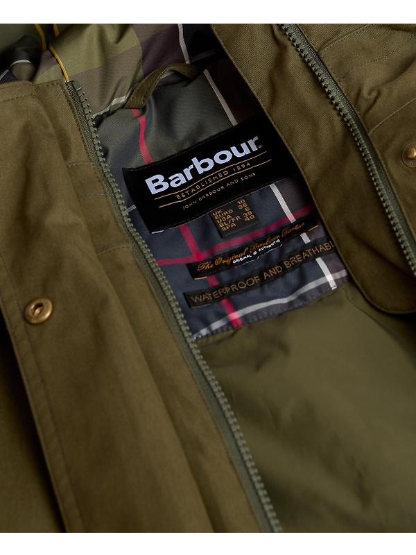 Barbour Women's Bamburgh Waterproof Jacket - Olive/Classic Image 9