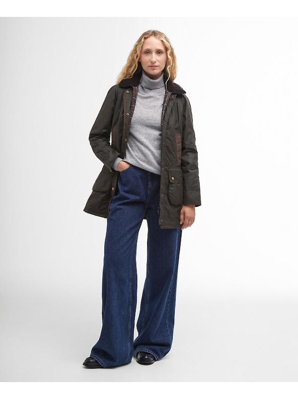 Barbour Women's Bower Wax Jacket - Olive/Classic Image 3