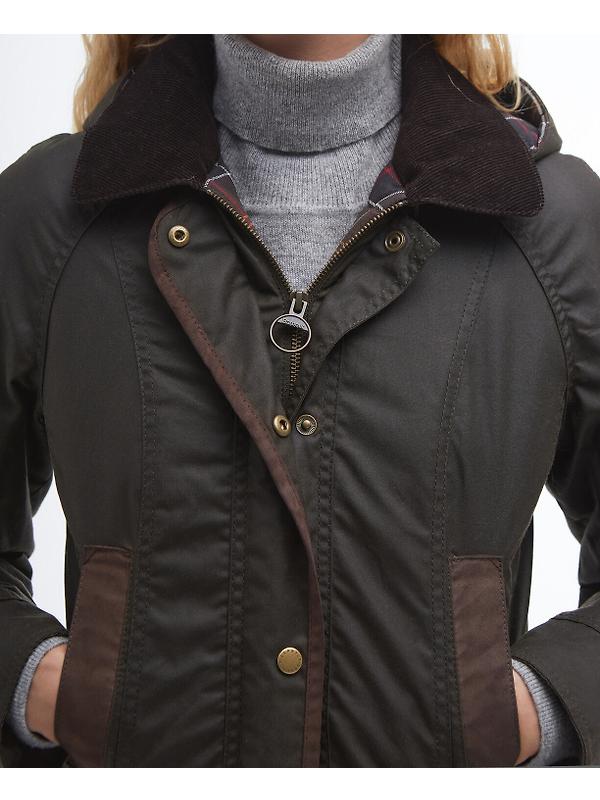 Barbour Women's Bower Wax Jacket - Olive/Classic Image 6