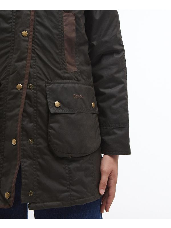 Barbour Women's Bower Wax Jacket - Olive/Classic Image 7