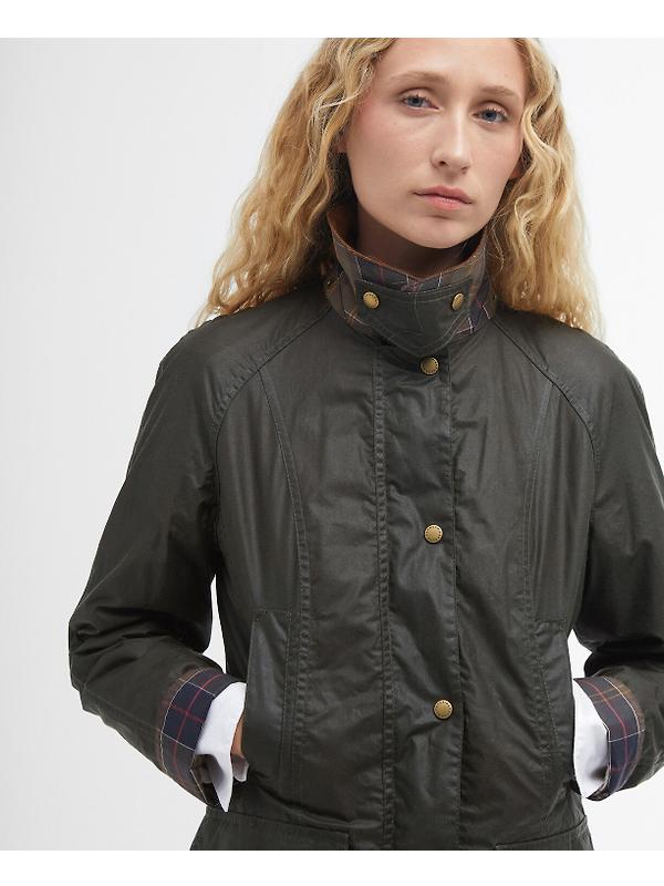 Barbour Women's Lightweight Beadnell Wax Jacket - Archive Olive Image 5