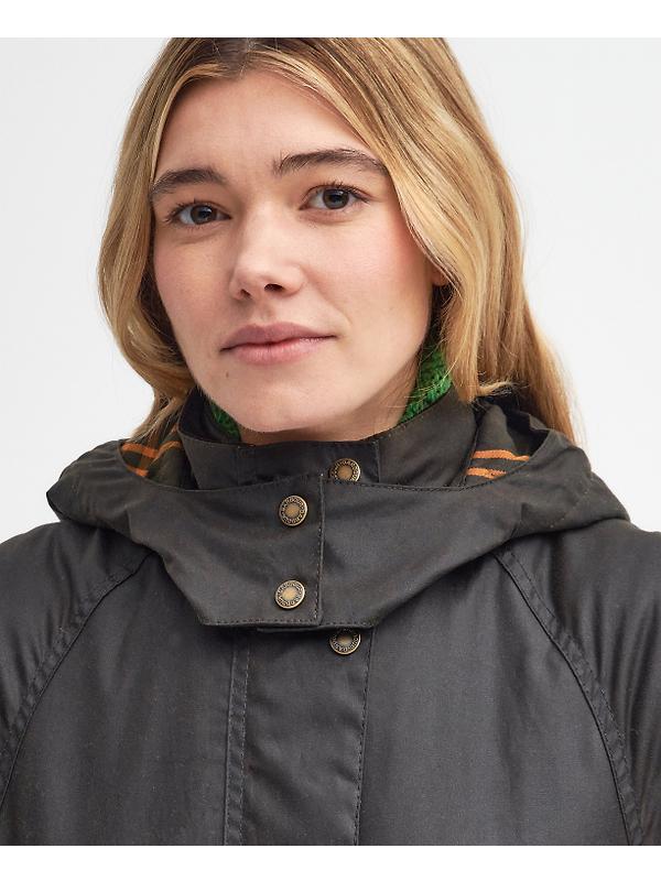 Barbour Women's Long Cannich Wax Jacket - Olive Image 5