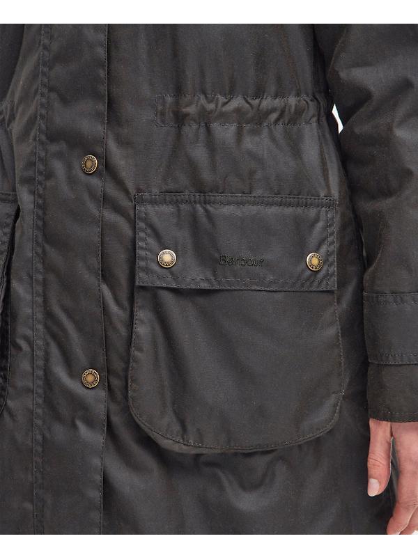 Barbour Women's Long Cannich Wax Jacket - Olive Image 8