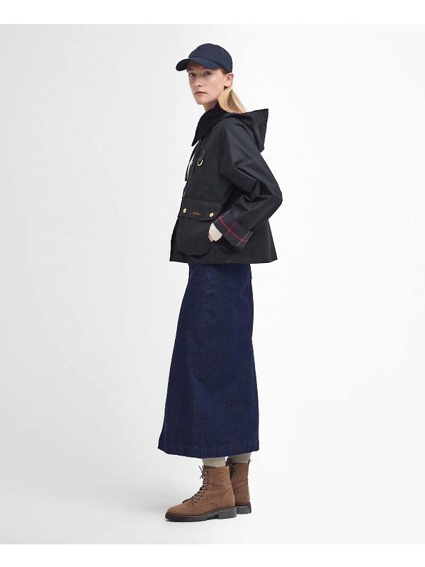 Barbour Women's Reighton Spey Wax Jacket - Black/Classic Image 3