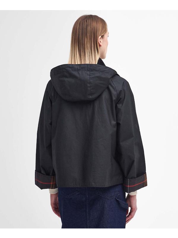 Barbour Women's Reighton Spey Wax Jacket - Black/Classic Image 4