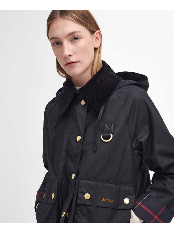 Barbour Women's Reighton Spey Wax Jacket - Black/Classic Image 5