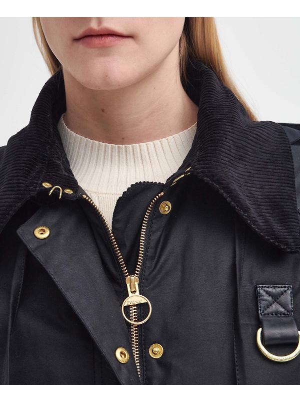 Barbour Women's Reighton Spey Wax Jacket - Black/Classic Image 6