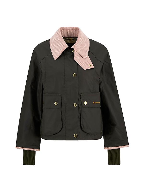 Barbour Women's Cropped Beadnell Wax Jacket - Archive Olive/Ancient/Gardenia Image 1
