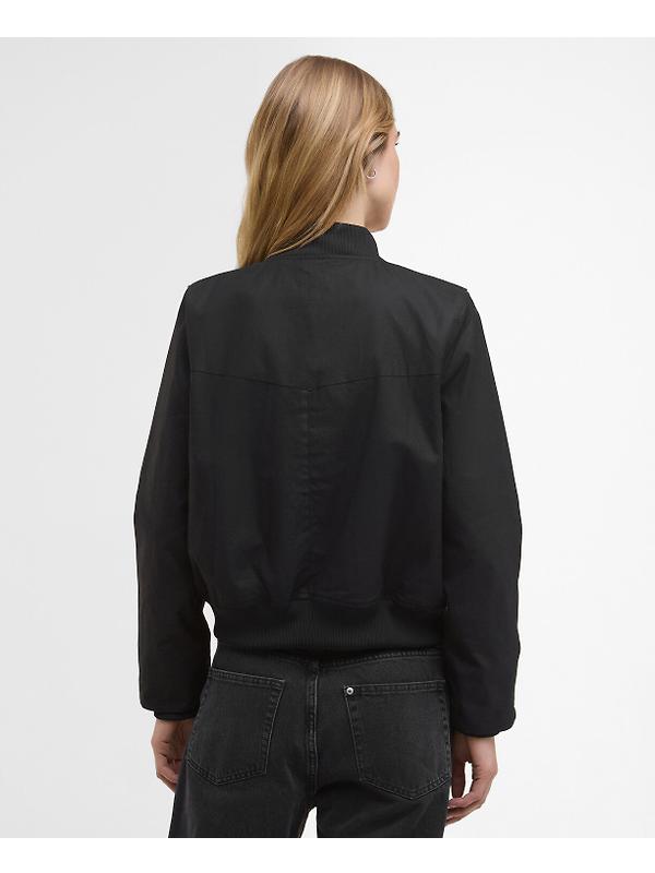 Barbour International Women's Patsy Wax Bomber Jacket - Black Image 4