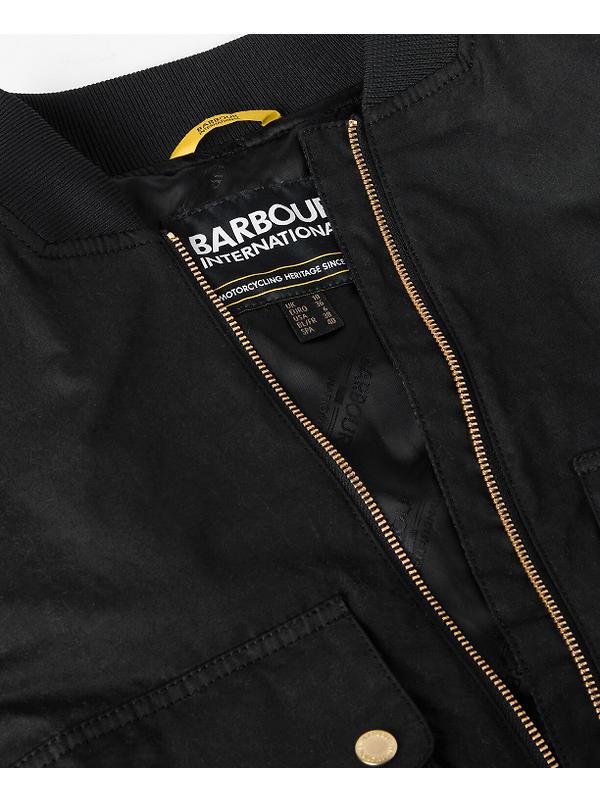 Barbour International Women's Patsy Wax Bomber Jacket - Black Image 7