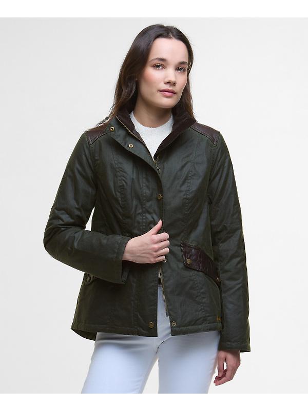 Barbour Women's Fern Wax Jacket - Fern/Classic Tartan Image 2