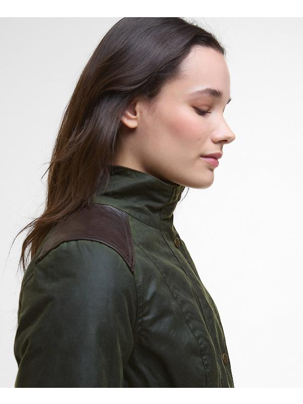 Barbour Women's Fern Wax Jacket - Fern/Classic Tartan Image 5