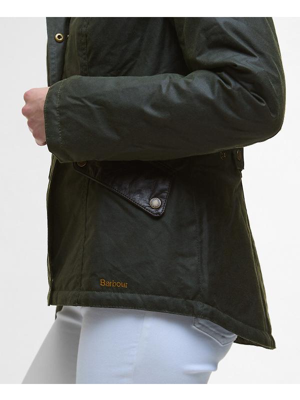 Barbour Women's Fern Wax Jacket - Fern/Classic Tartan Image 6