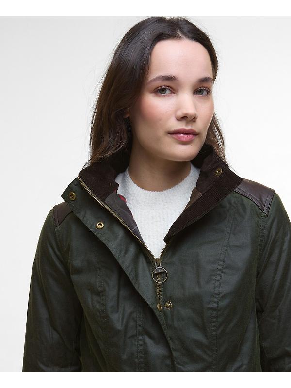 Barbour Women's Fern Wax Jacket - Fern/Classic Tartan Image 7