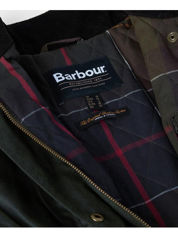 Barbour Women's Fern Wax Jacket - Fern/Classic Tartan Image 9