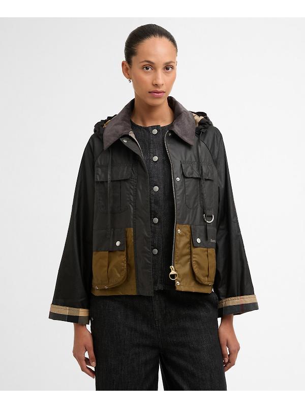 Barbour Women's Liza Wax Jacket - Black/Grey/Sand/Dress Image 2
