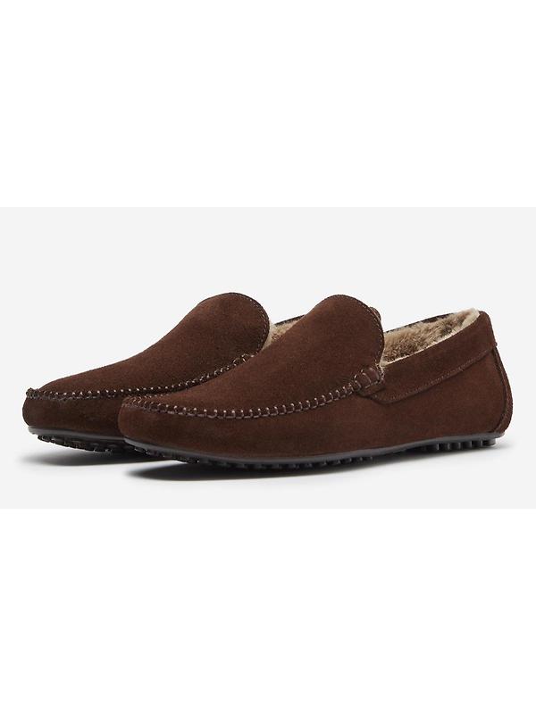 Oliver Sweeney Men's Landa Moccasin Slipper - Chocolate Image 2