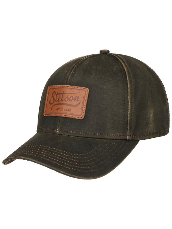 Stetson Leather Patch Baseball Cap - Brown Image 1